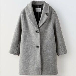 Zara light gray girls wool coat size 11/12 NWOT